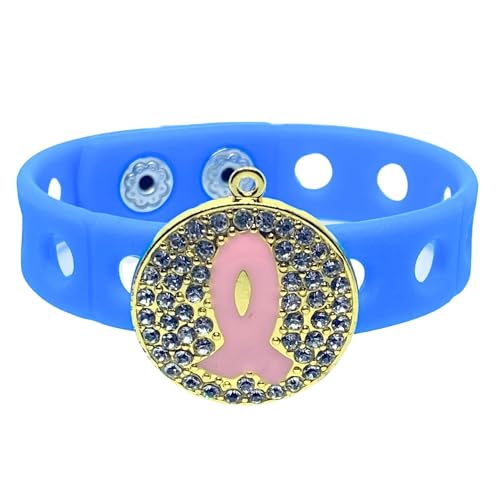 Inspire to Believe Pink Ribbon Charm Bracelet(Blue)