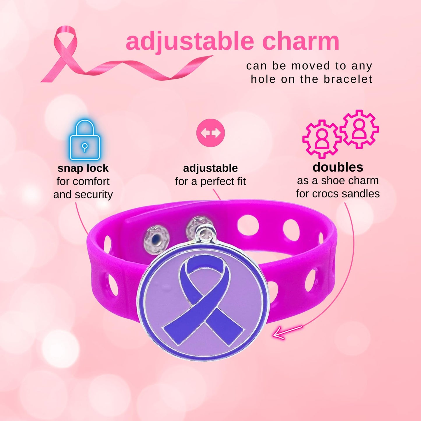 Purple Strength Awareness Bracelet(Purple)