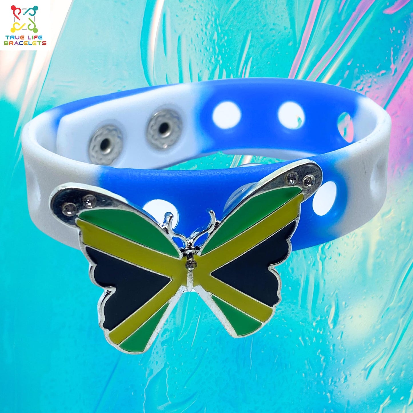 Slap Weh Butterfly Bracelet(Blue and White)