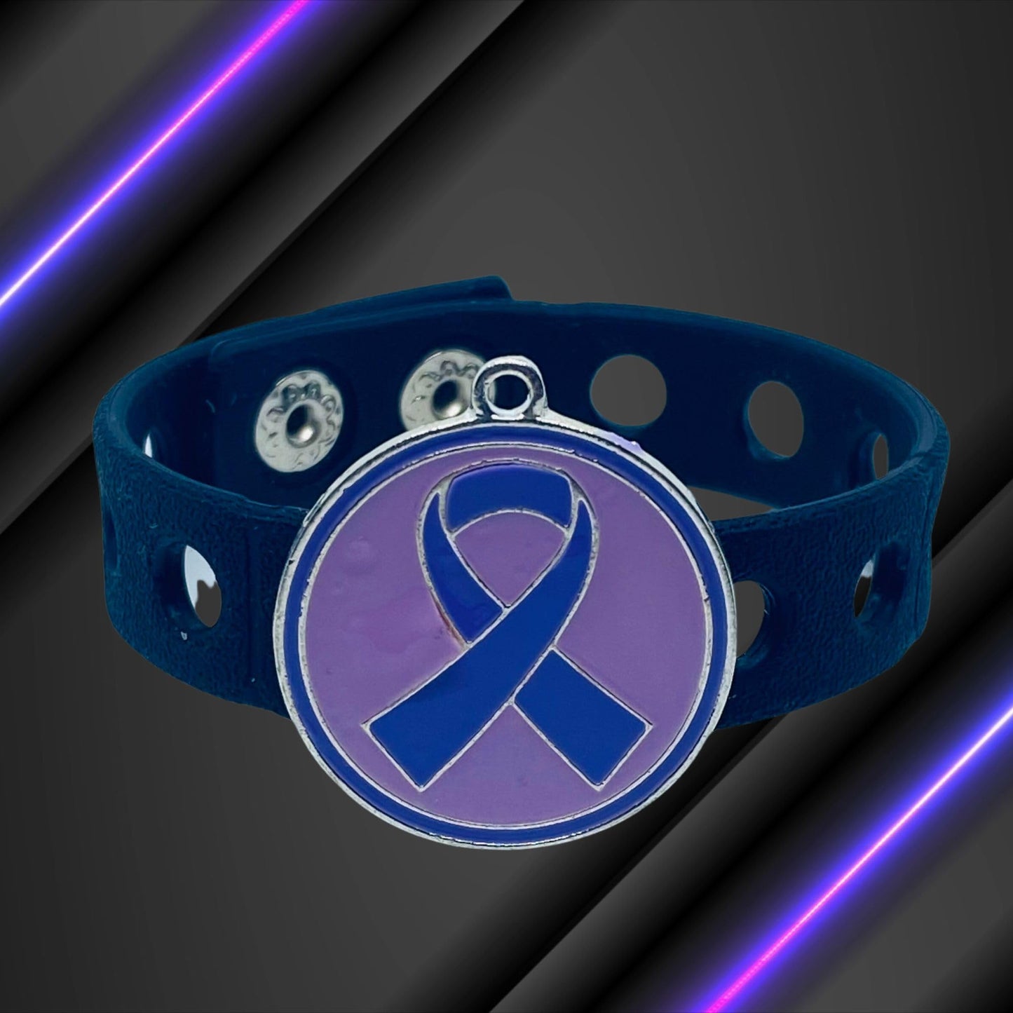 Purple Strength Awareness Bracelet(Black)