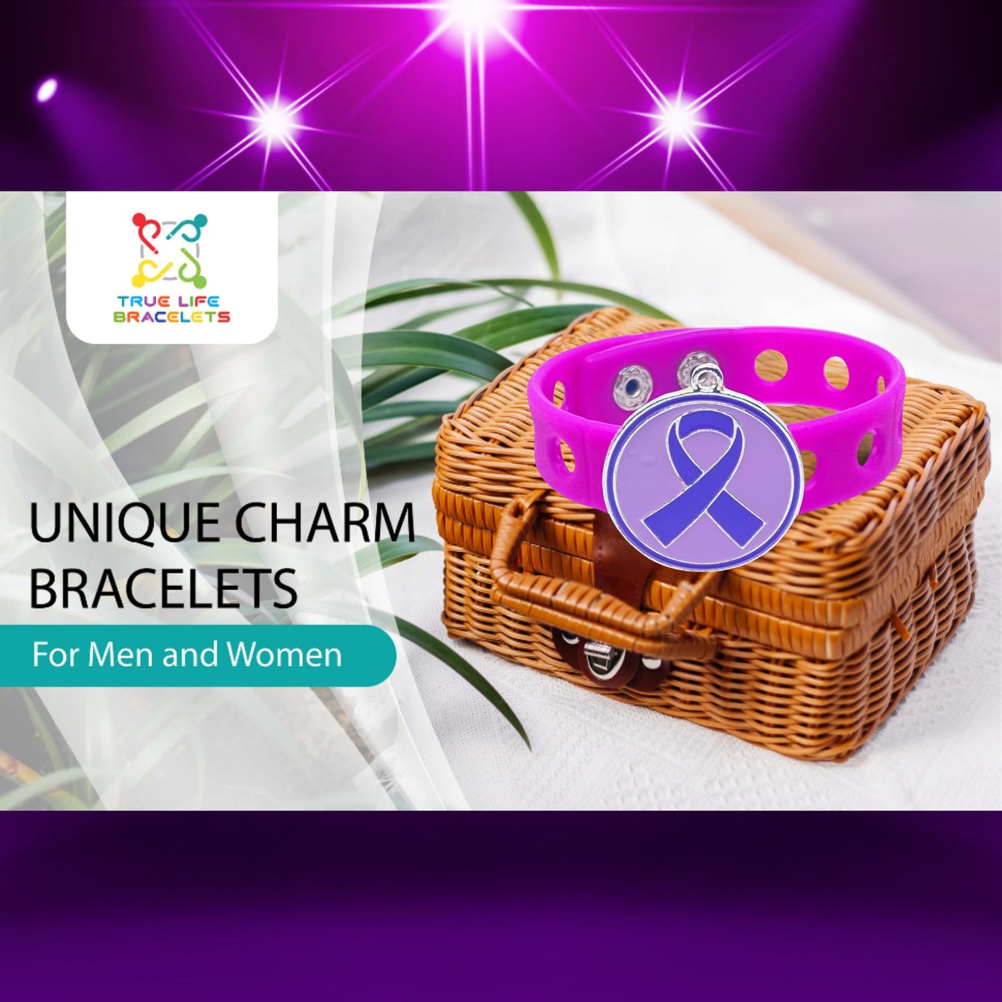 Purple Strength Awareness Bracelet(Purple)