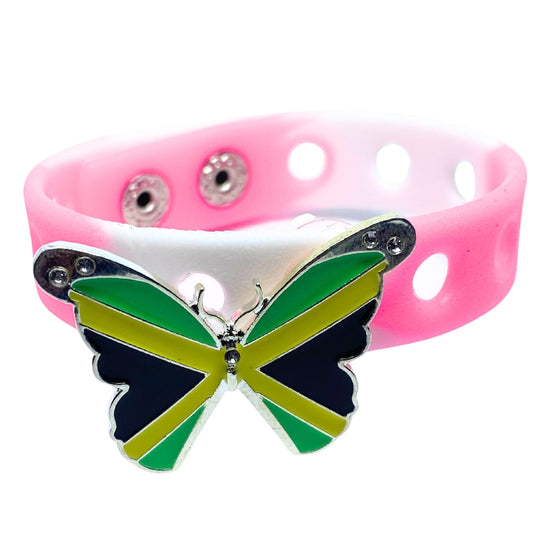 Slap Weh Butterfly Bracelet(Pink and White)