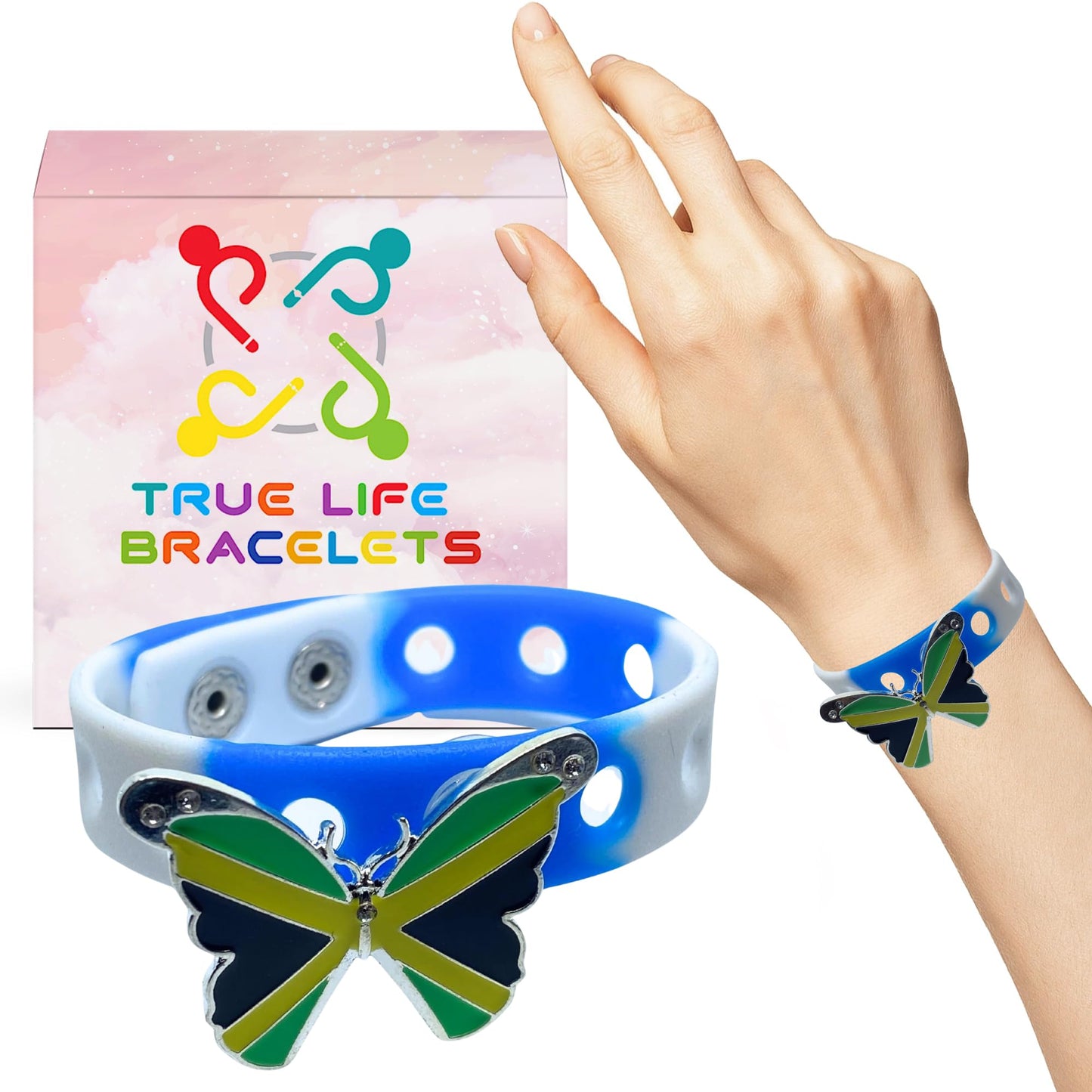 Slap Weh Butterfly Bracelet(Blue and White)