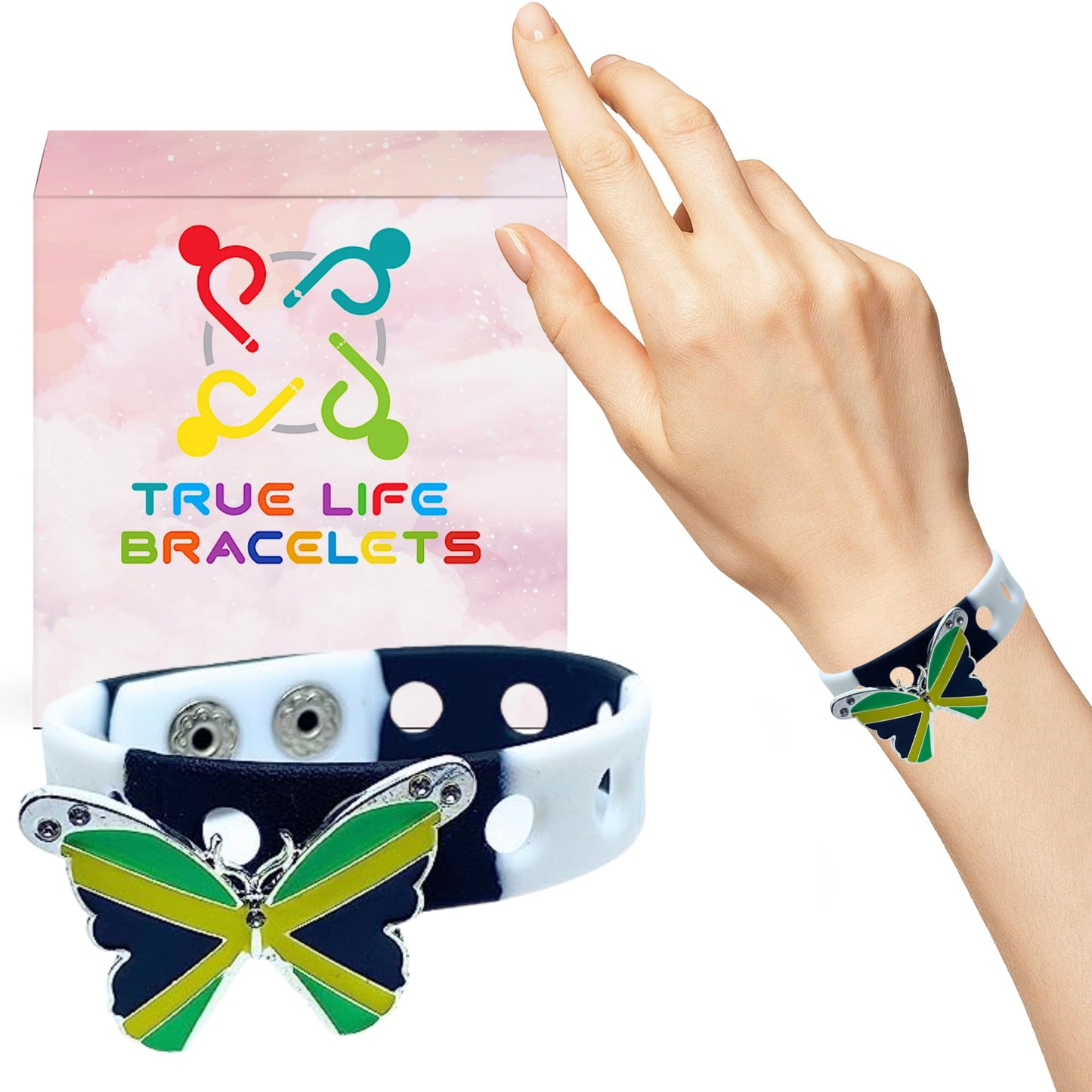 Slap Weh Butterfly Bracelet (Black and White)