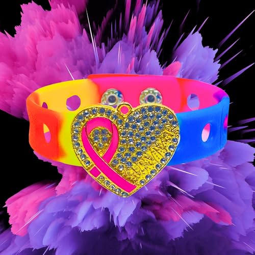 Heart of a Survivor Wrapped in Gold Charm Bracelet(Rainbow)