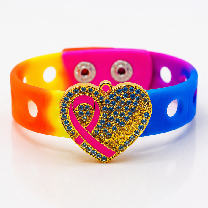 Heart of a Survivor wrapped in Gold Charm Bracelet.