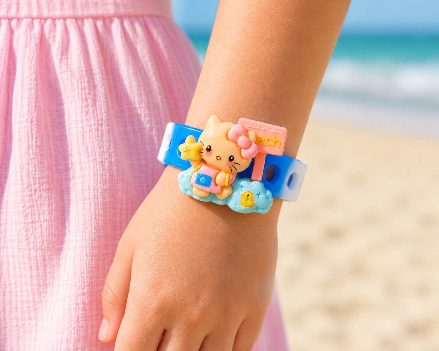 💙 Cute pastel charm bracelet with adjustable silicone band perfect for kids, gifts, beach vibes & everyday kawaii fashion ✨