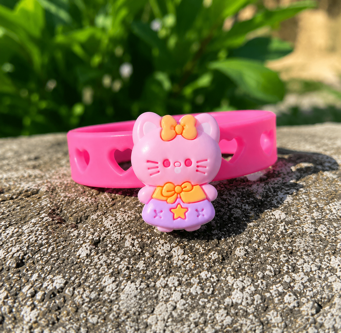 Pink Kitty Charm Bracelet