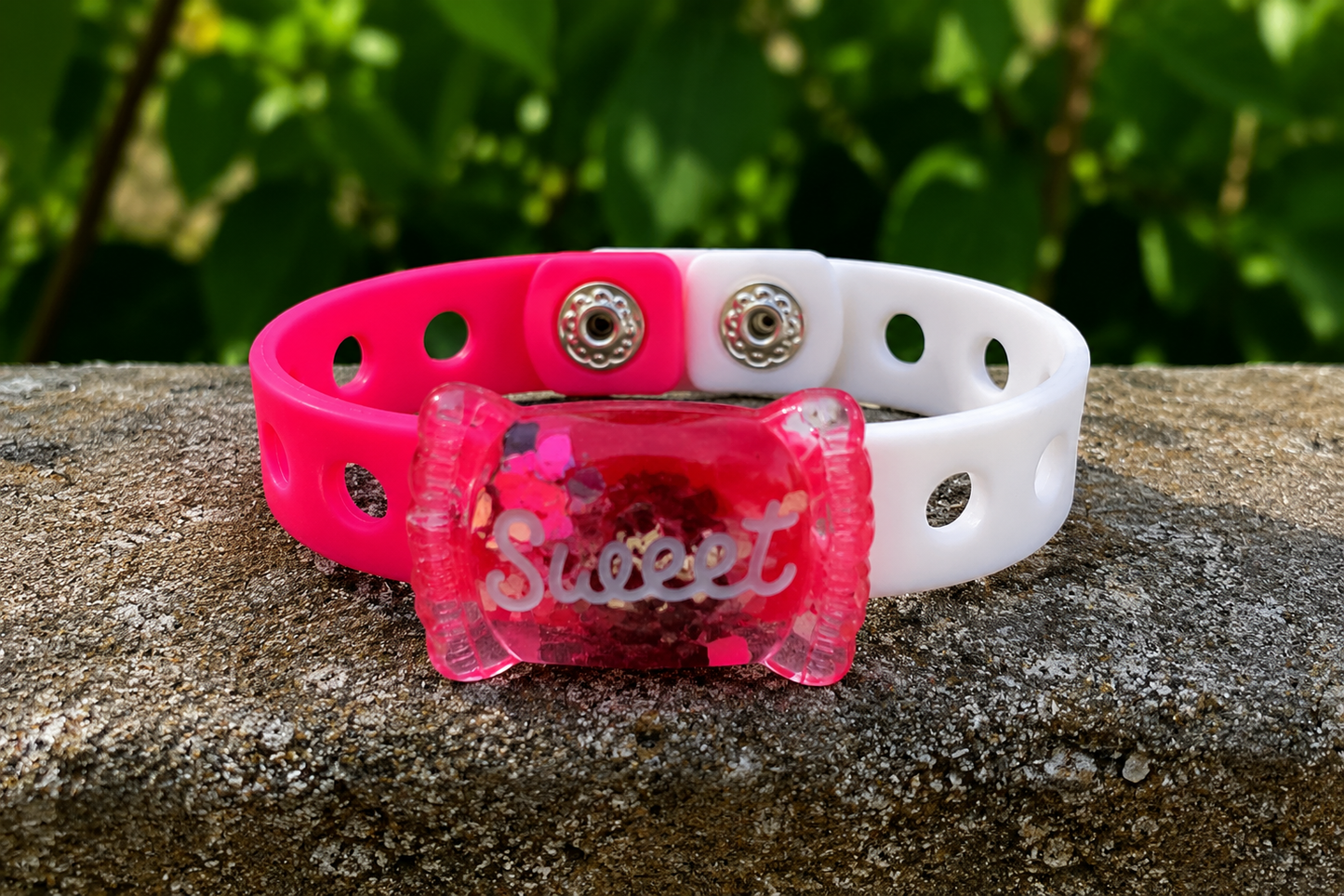 Shop the Sweet Candy Charm Bracelet. A fun, colorful pink bracelet perfect for stacking and everyday style. Only $6.99. Limited drop.