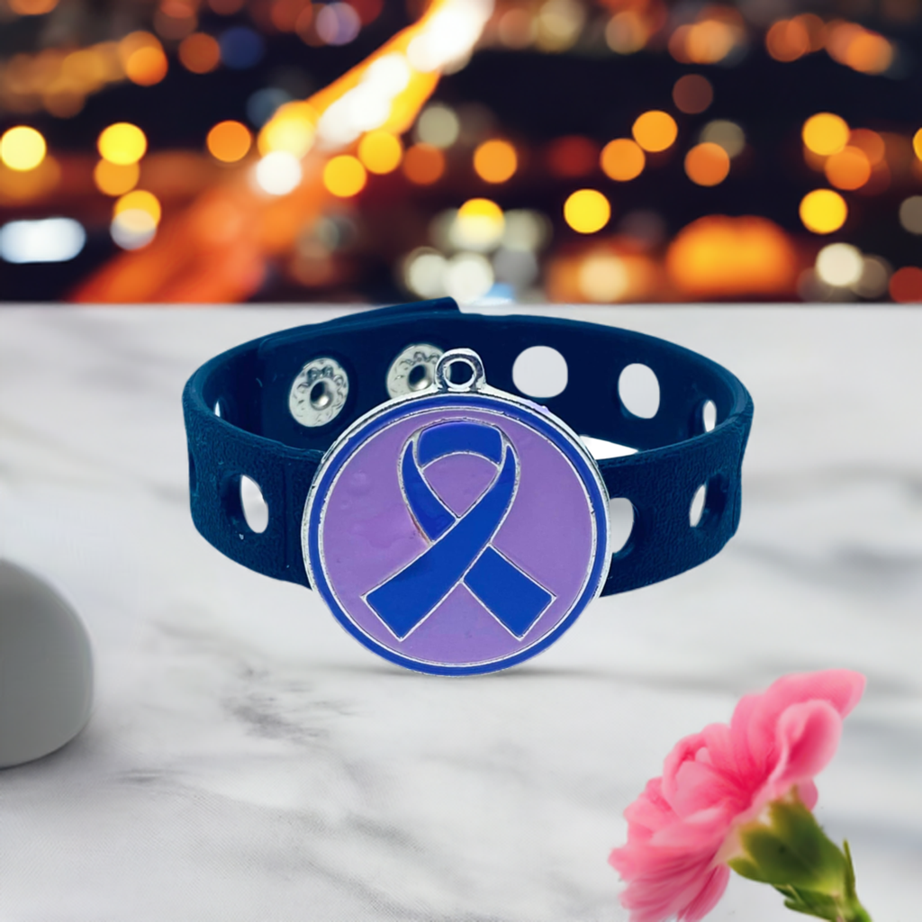 Purple Strength Awareness Bracelet(Black)