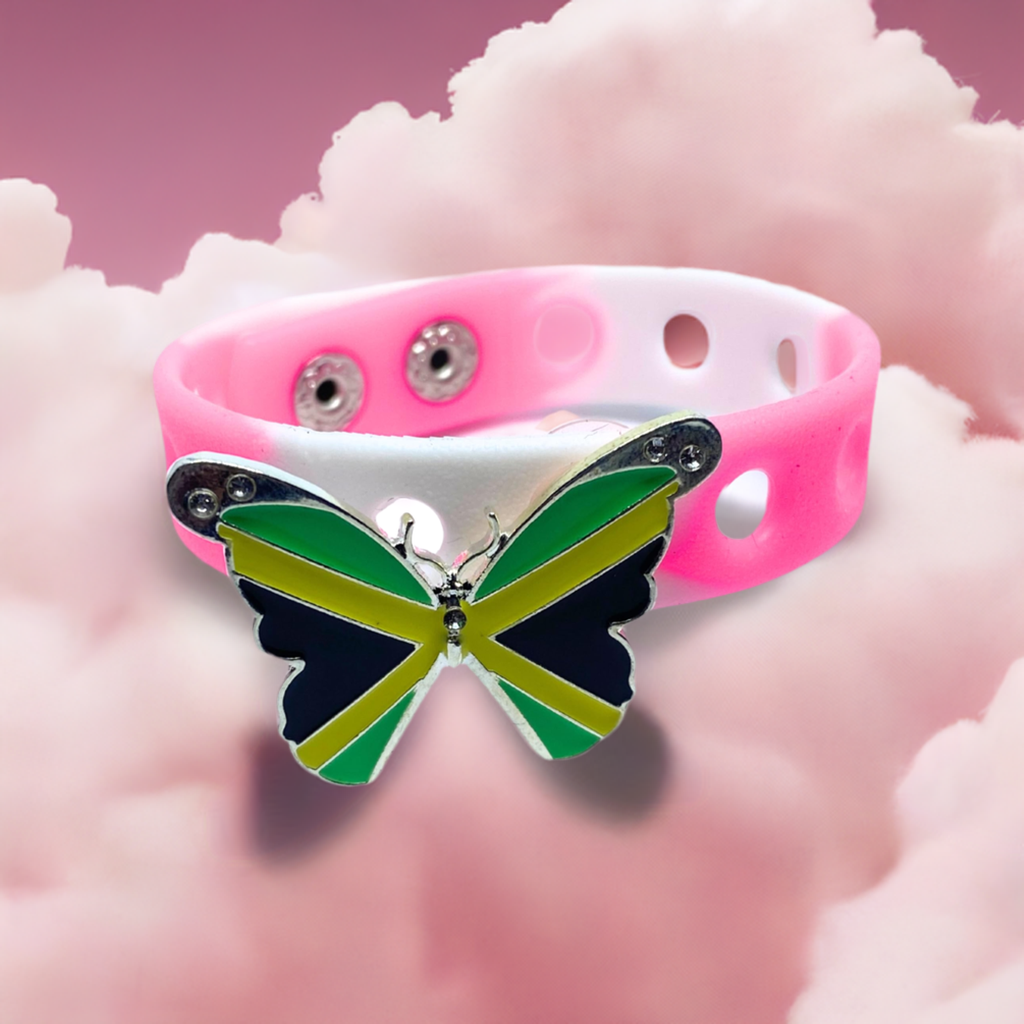 Slap Weh Butterfly Bracelet(Pink and White)