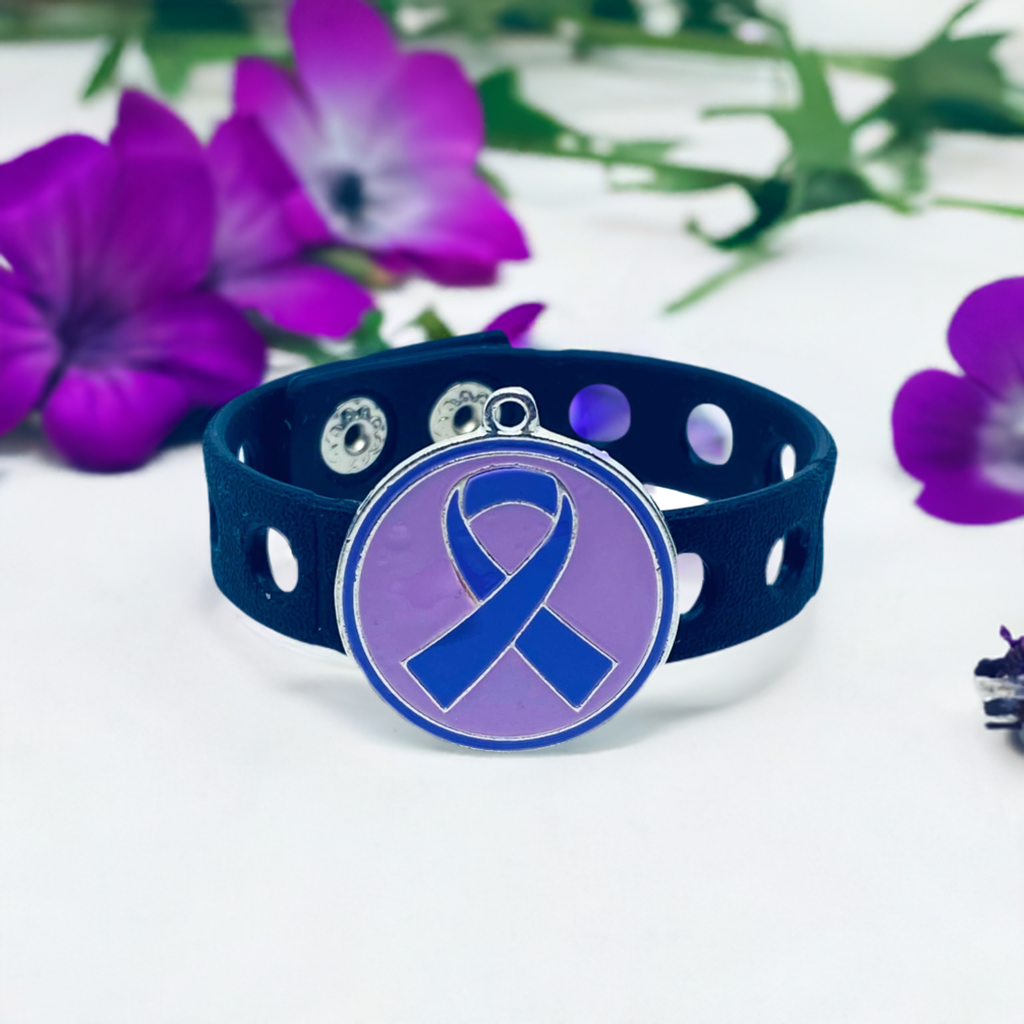 Purple Strength Awareness Bracelet(Black)