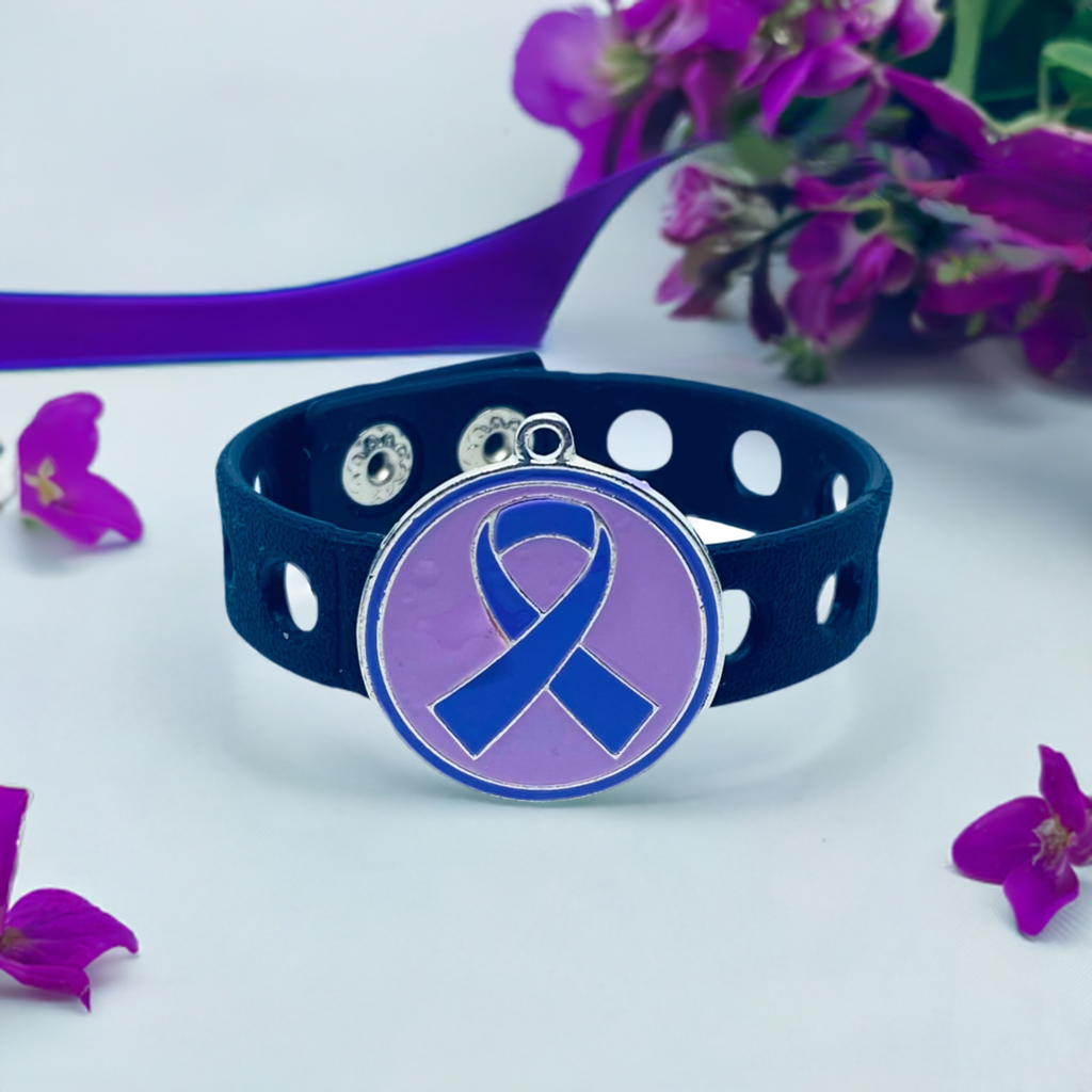 Purple Strength Awareness Bracelet(Black)