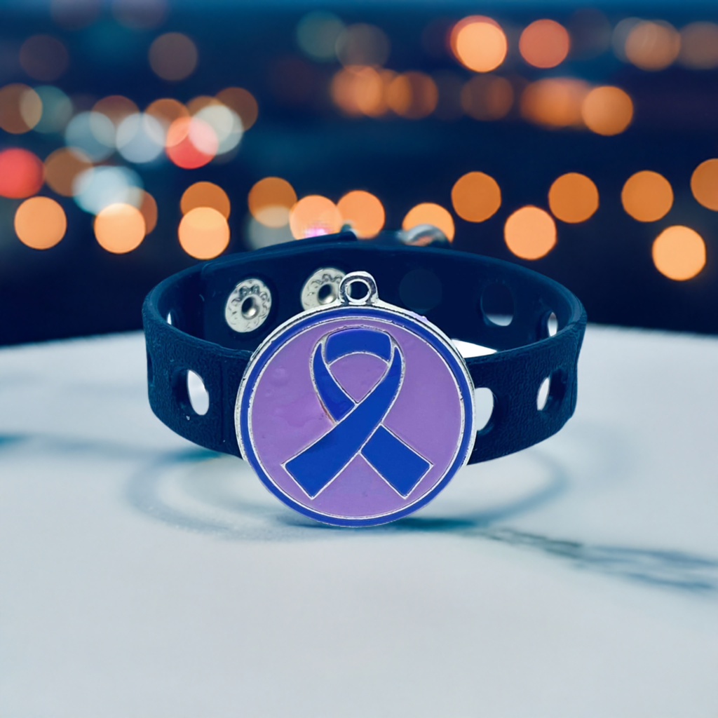 Purple Strength Awareness Bracelet(Black)