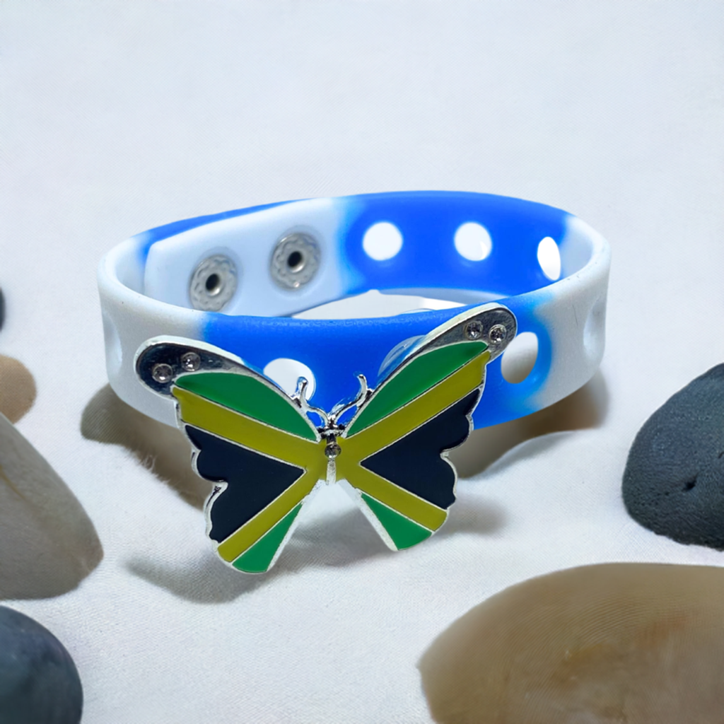 Slap Weh Butterfly Bracelet(Blue and White)