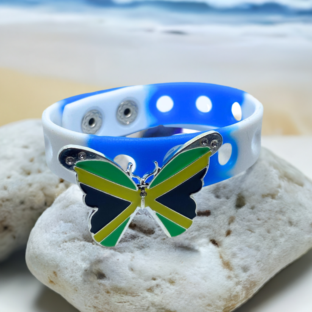 Slap Weh Butterfly Bracelet(Blue and White)